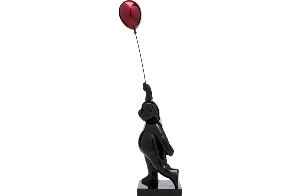 Statue Ours noir avec ballon 