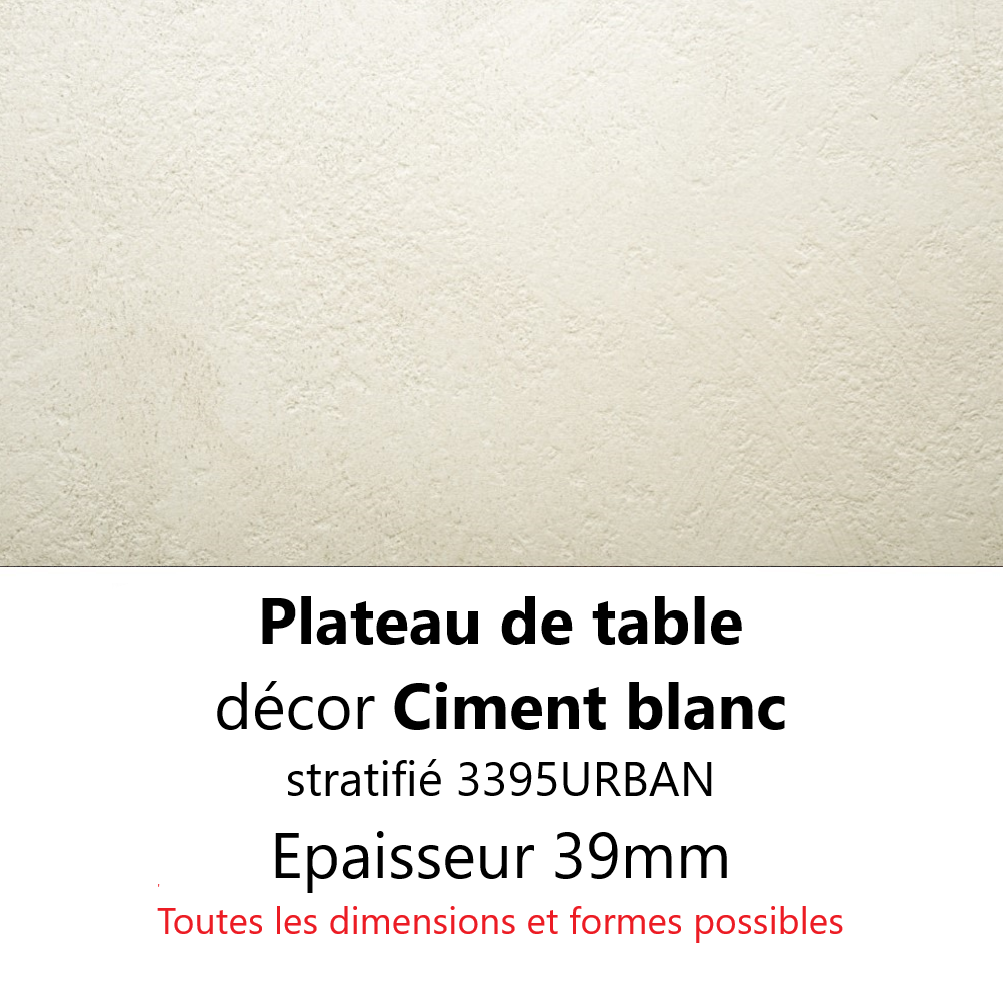 Plateau Ciment blanc 39 mm