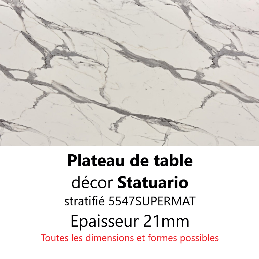 Plateau Marbre Statuario 21 mm Plateau Marbre Statuario 21 mm