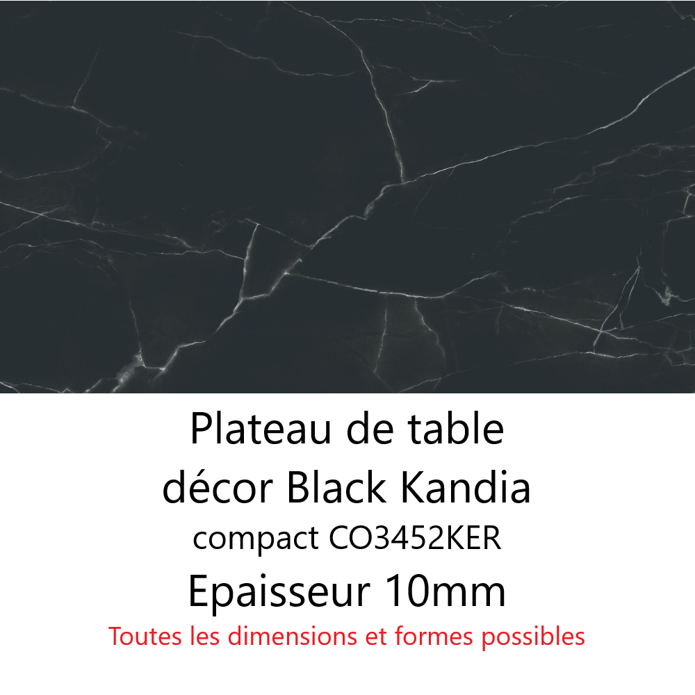 Plateau Marbre Black Kandia 10 mm Plateau Marbre Black Kandia 10 mm