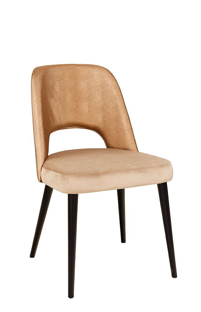 gastronomie-polsterstuhl-sona-200-_0 Beizton: Schwarz / Bezug Sitz: Riviera-24 / Bezug Rücken: Mercader bambu Bronze
