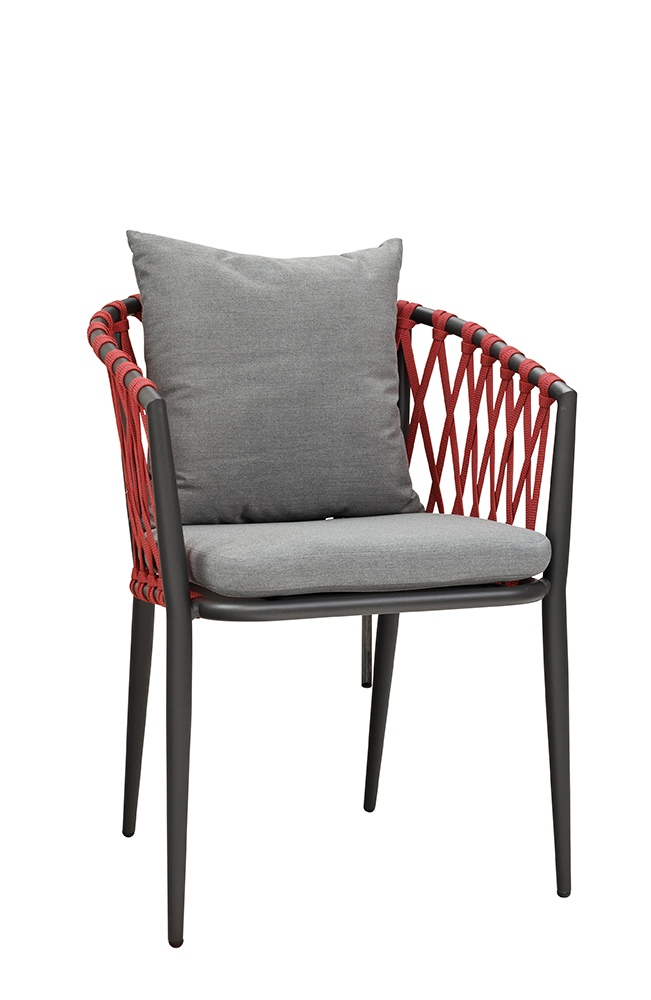 Gastronomie_Outdoorstuhl_Crosima-Red-Grey_vorne_1000px Crosima Red Grey