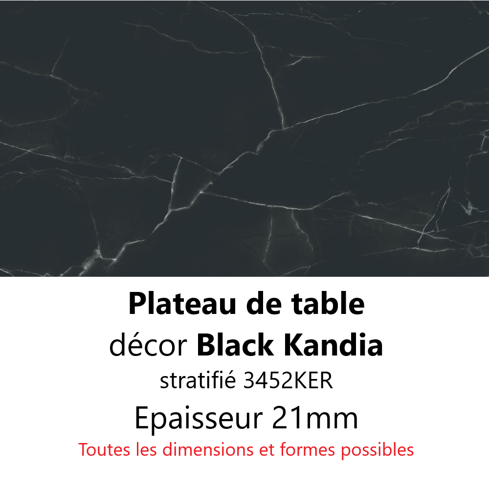 Plateau Marbre Black Kandia 21 mm