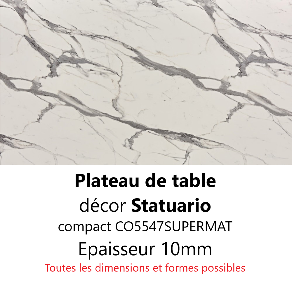 Plateau Marbre Statuario Compact 10mm 