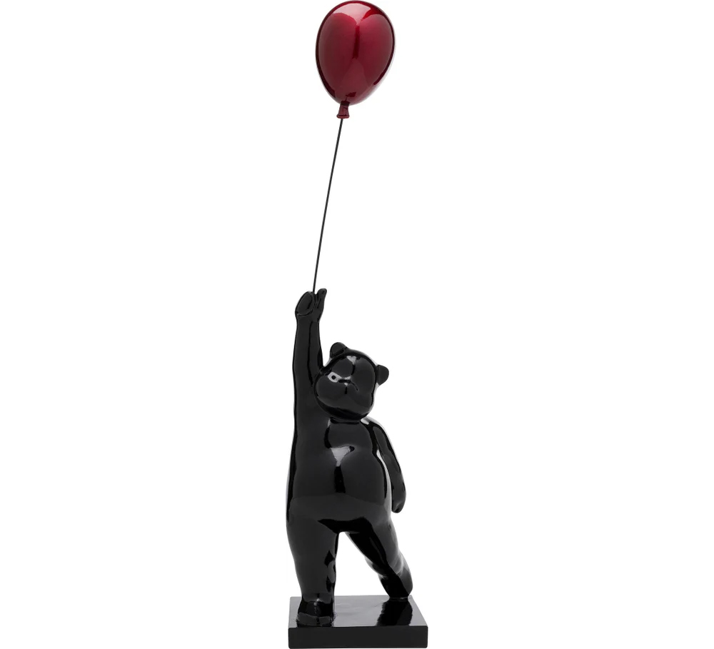 Statue Ours noir avec ballon Statue Ours noir avec ballon