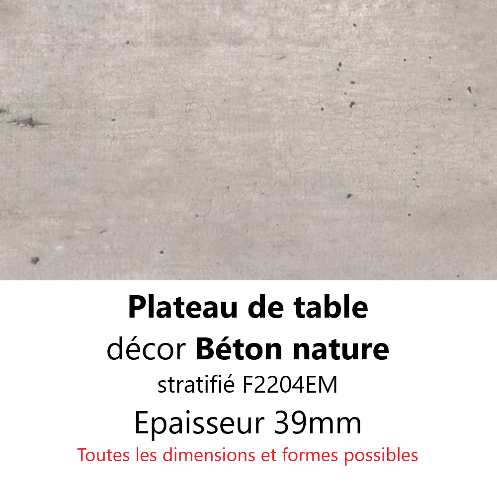 Plateau Béton nature 39 mm