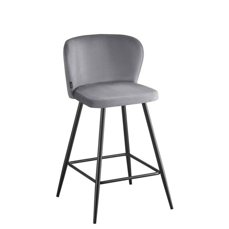 Chaise de bar NOMY PW assise velours Gris