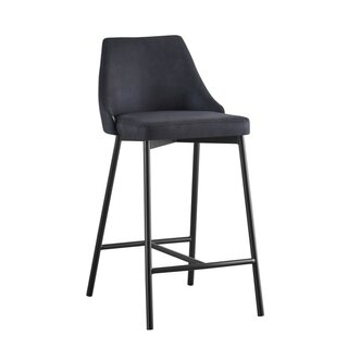 Chaise de bar RENATA PW assise cuir PU Noir