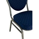 Chaise de banquet acier rembourre ALBIN 01 Bleu avec points dors