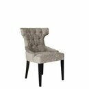 Chaise en bois rembourre capitonne AKANDRO Blanc Simili-cuir antique