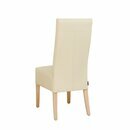 Chaise en bois rembourre SANDRA Blanc Cuir vritable