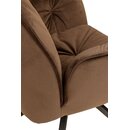 Chaise rotative accoudoirs rembourre en mtal et velours SOFTA-A Brun