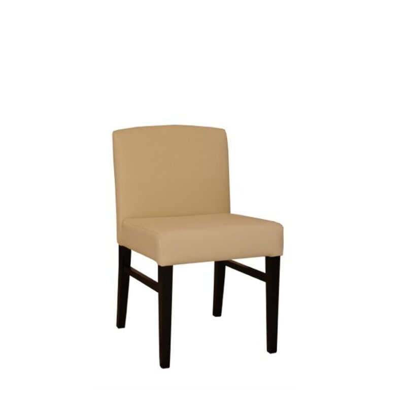 Chaise en bois rembourre LEBOR Noir Cuir vritable