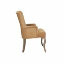 Chaise en bois rembourre capitonne avec accoudoirs STELLA Htre fonc Simili-cuir antique