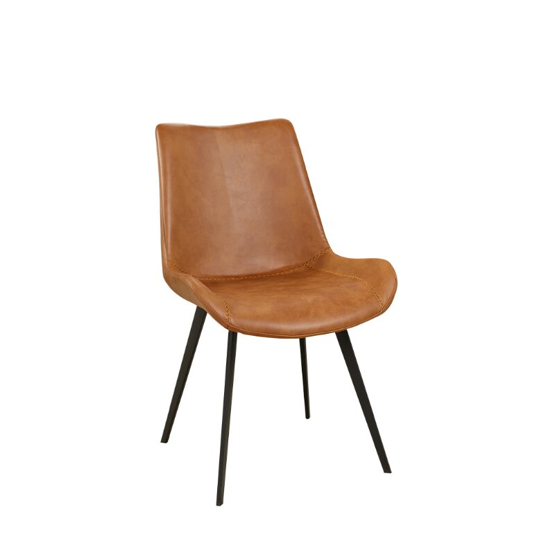 Chaises vintage brune métal noir / Mobilier restaurant / Mobirex