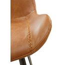 Chaise style rtro industriel en mtal et rembourre simili cuir HYSIL camel antique