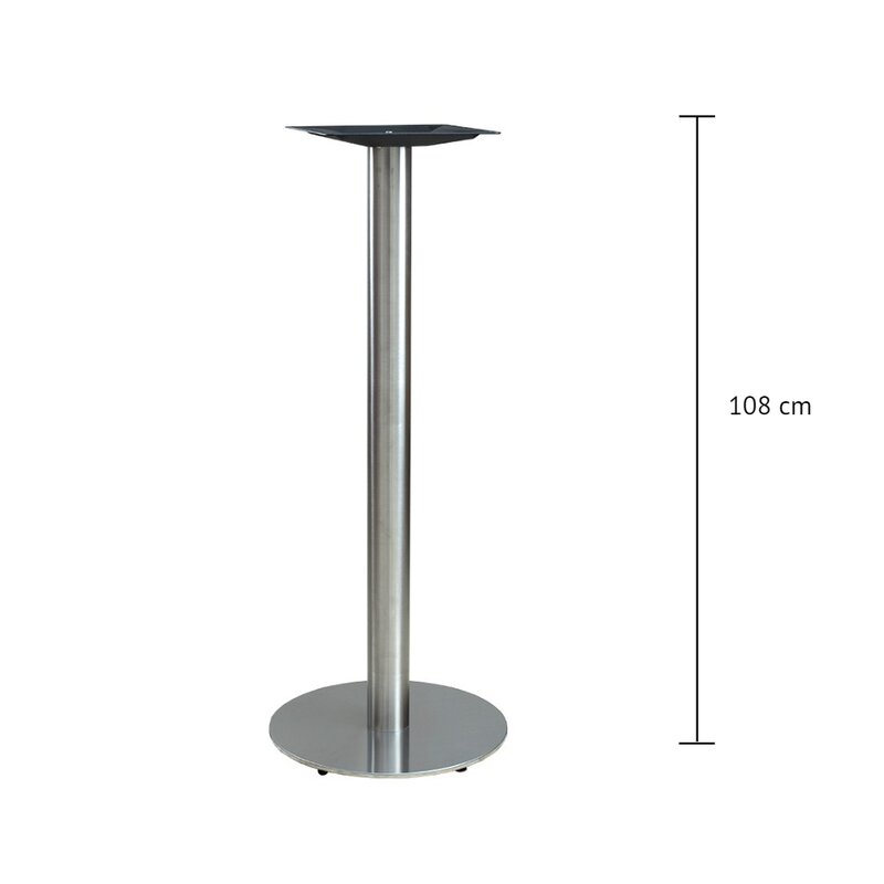 Pied de table haute inox brossé rond TG-400-EH (haut. 108cm)
