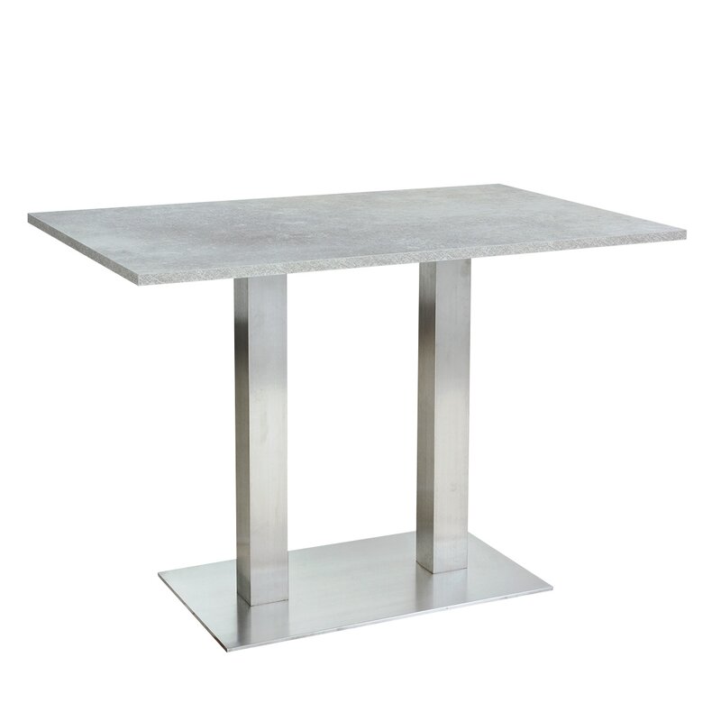 Pied de table double inox brossé rectangulaire TG-407-E (haut. 72cm)