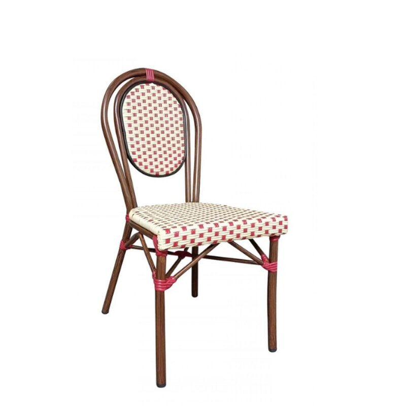 Chaise d'extérieur empilable BASTO Crème et Rouge